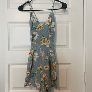 Floral Blue Romper